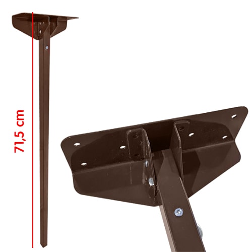 Pied de table repliable 71,5 cm Marron