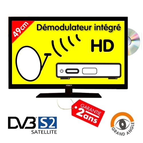 TV HD DVD 49cm DVBT2 S2 compatible satellite 
