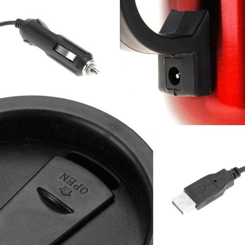 Mug isotherme 12V USB double paroi 500 ml