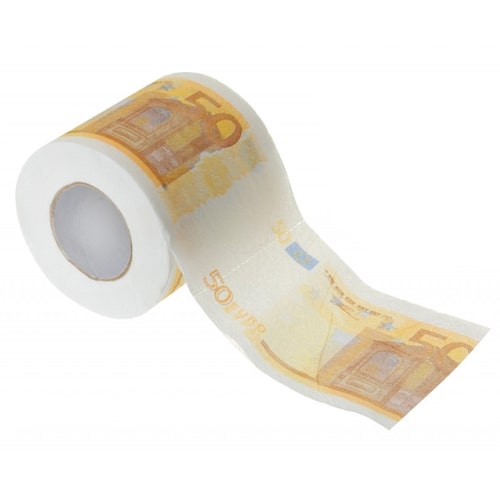 Papier toilette amusant avec motifs en Billet d'euros - Camping-car