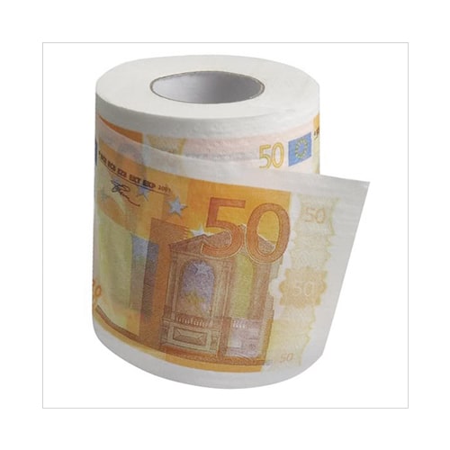 Papier toilette amusant avec motifs en Billet d'euros - Camping-car