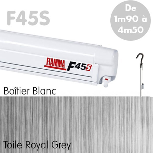 avis sur Store Fiamma F45S Blanc de 1m90  4m50 Royal Grey