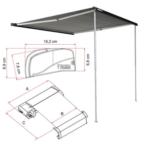 Store Fiamma F40 VAN Noir 2m70 pour VW T5 T6