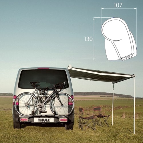 Store Thule Omnistor 5102 Noir 2m60 Gris Mystic + fixations T5/T6
