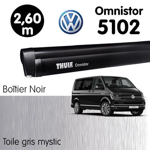Store Thule Omnistor 5102 Noir 2m60 Gris Mystic + fixations T5/T6