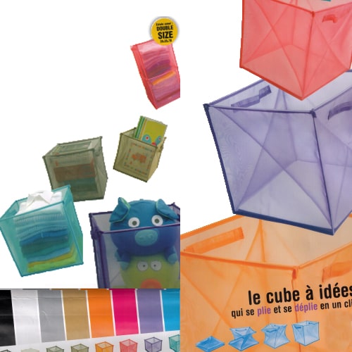 Cube de rangement pliable nylon 35 x 35 x 70 cm