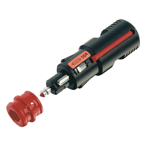 Fiche 12-24V DIN 12mm et 21 mm avec fusible 16A - Camping-car