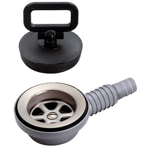 Bonde d'vier INOX coude perage 50 mm tuyau 20  25 mm