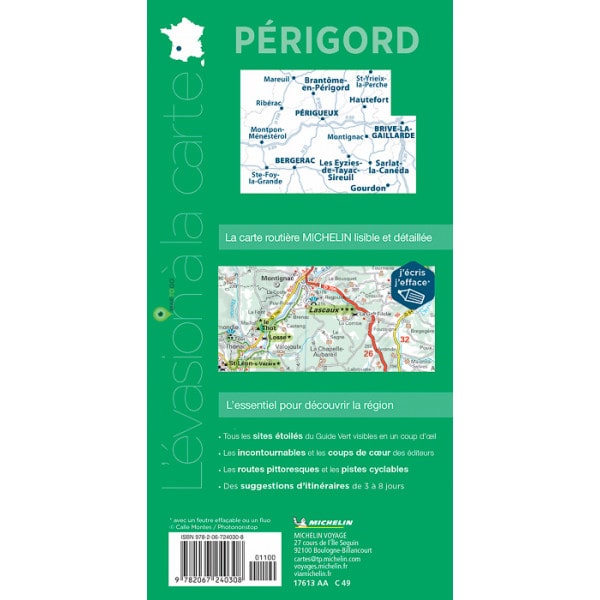 Carte Michelin Guide vert Perigord