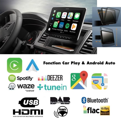 Autoradio tactile GPS Bluetooth Android & Apple Carplay Fiat Ducato jusqu'à  2011 et camping-car de 2007 à 2023 + caméra de recul
