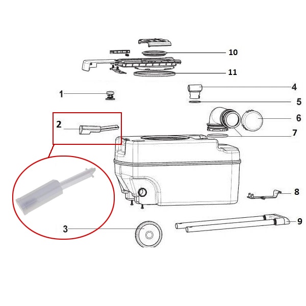 Flotteur de cassette wc dometic