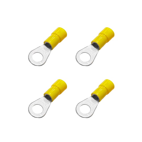 Cosses rondes 6 mm jaunes - Lot de 4