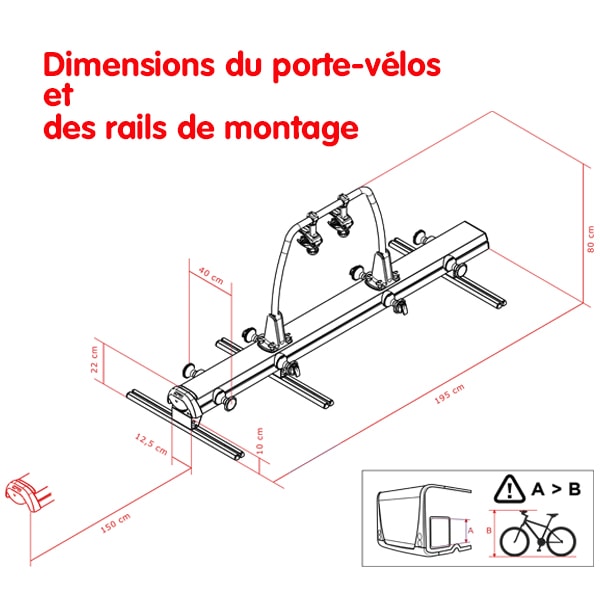 Kit Rails de montage 70 cm pour THULE VELOSLIDE
