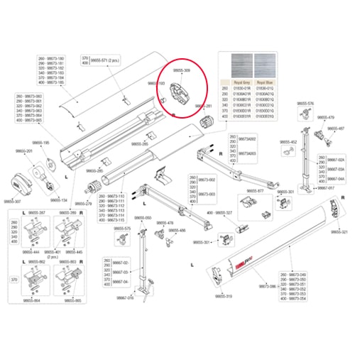 Embout de store F65S Droit Blanc