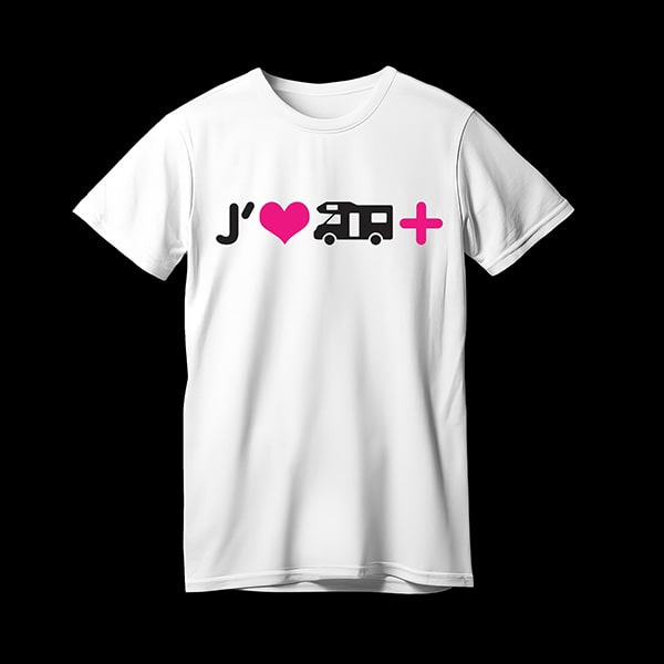 TShirt Camping-car Plus coton Blanc