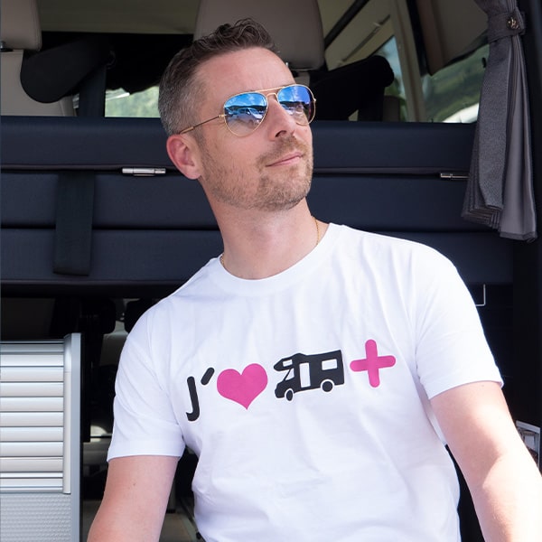 TShirt Camping-car Plus coton Blanc