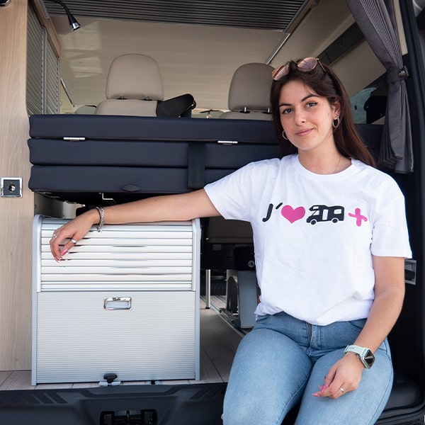 TShirt Camping-car Plus coton Blanc