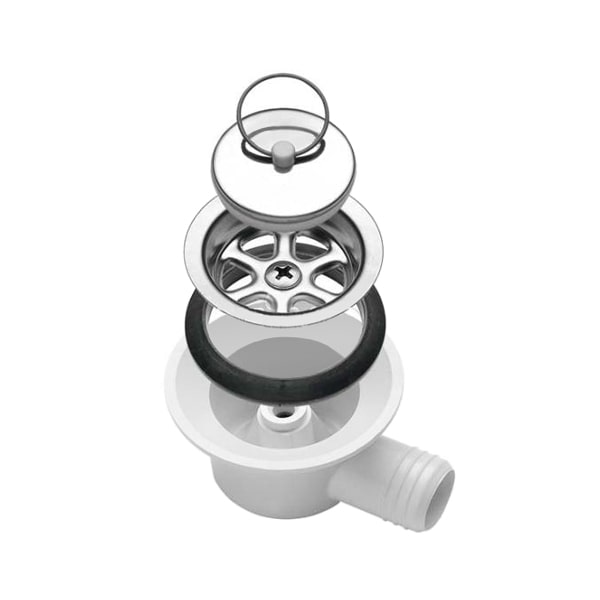Bonde inox coude SMEV 38 mm tuyau 25 mm