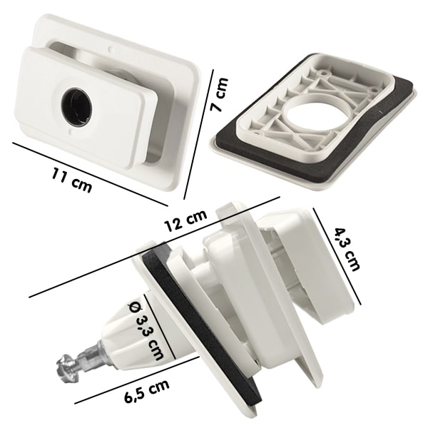 Loquet De Porte Pour Caravane Et Camping-car, Espacement Des Trous De 35 Mm  Et 48 Mm, Serrure De Porte Blanche, Porte De Service Et De Rangement, Scur