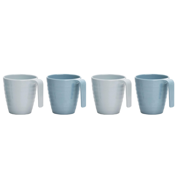 Lot de 4 Mugs Mlamine Shades of Blue