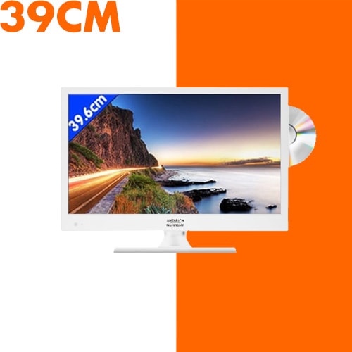 TV HD LED DVD T2 39.6 cm Blanche Antarion 