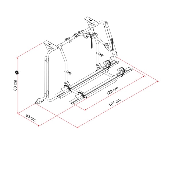 Porte-vélos WV T6 PRO FIAMMA conçu pour Volkswagen T6 avec hayon AR