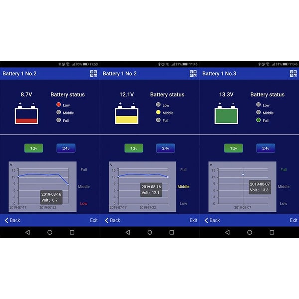 Moniteur de batterie bluetooth en Anglais