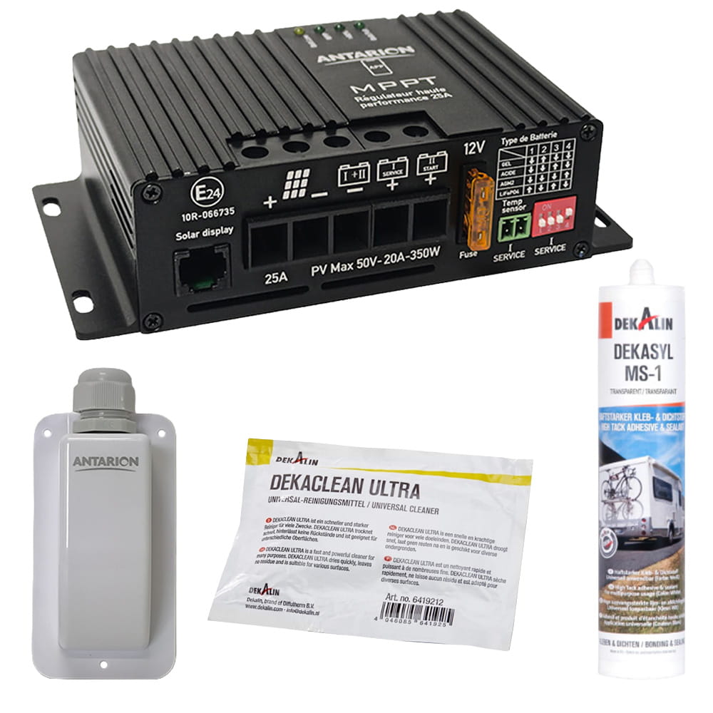 Kit pose panneau solaire + R�gulateur MPPT ANTARION 25A 350W