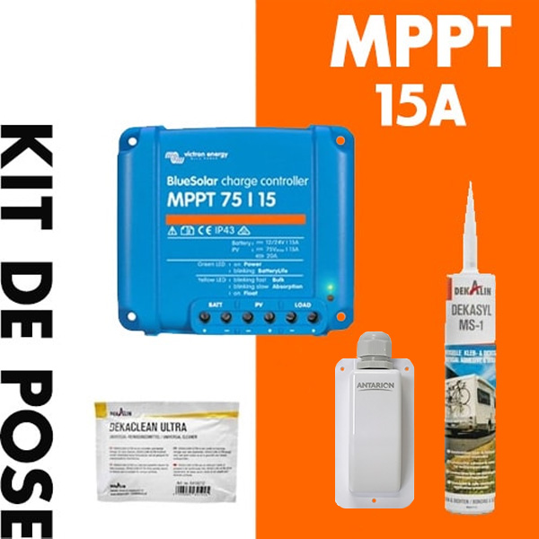  Kit pose panneau solaire + Rgulateur MPPT VICTRON 15A 220W