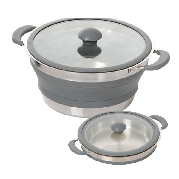 Casserole rétractable en silicone & inox Ø 20 ou 24cm