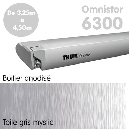 Store Thule Omnistor 6300 Anodis de 3m25  4m50 Toile Gris Mystic