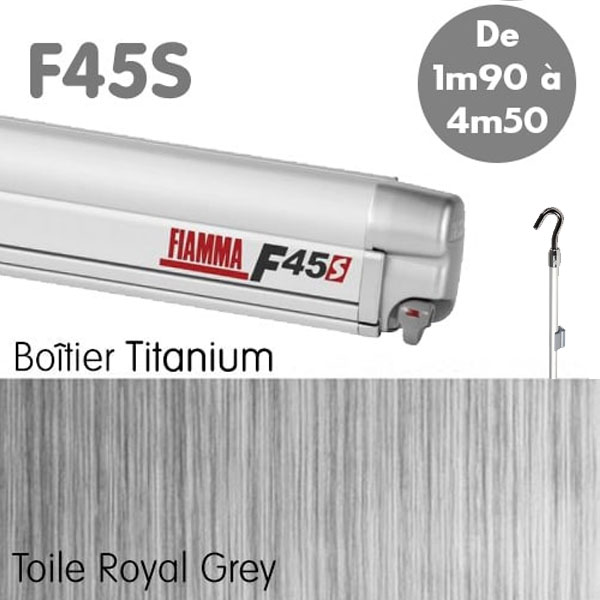 Store Fiamma F45S Titanium de 1m90  4m50 Royal Grey
