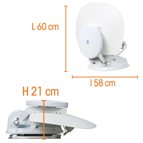 Antenne satellite Automatique et terrestre Antarion DUO G6 Connect Compact 60cm