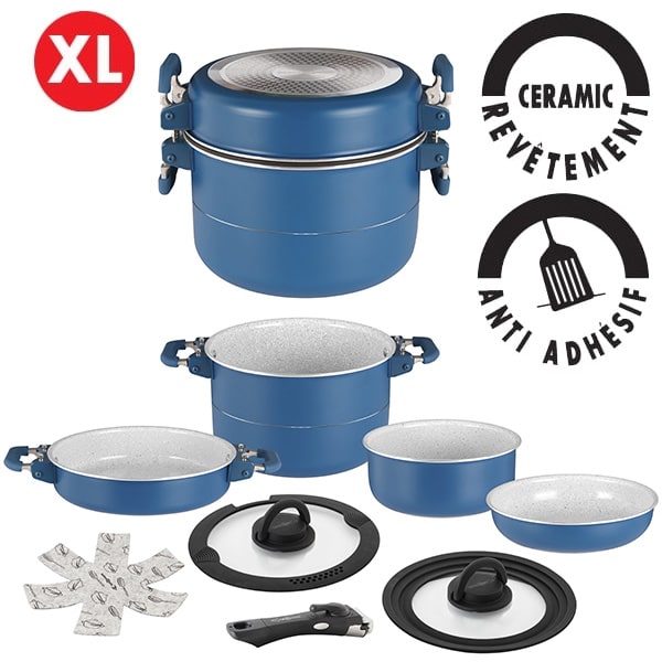 Popote alu Ceramic Carezza NG 22cm 7+1
