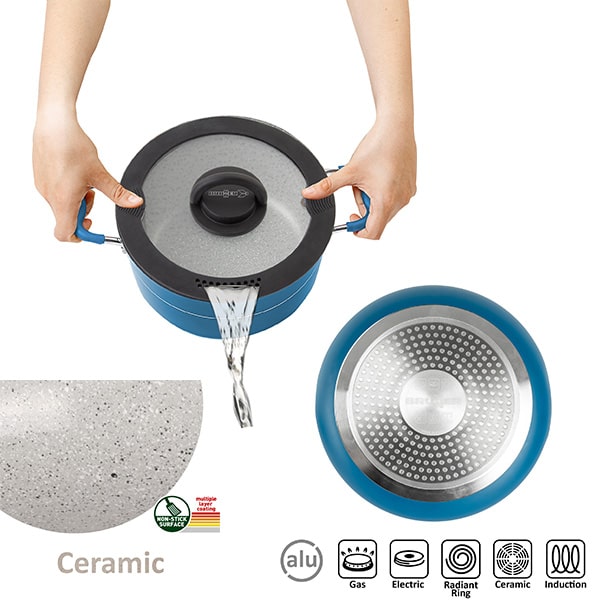 Popote alu Ceramic Carezza NG 22cm 7+1