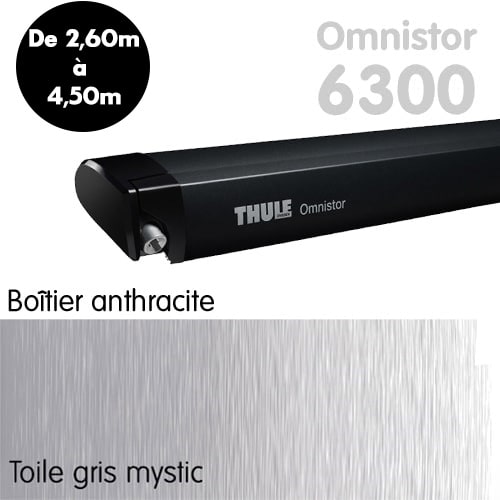 Store Thule 6300 Anthracite de 2m60  4m50 Toile Gris mystic