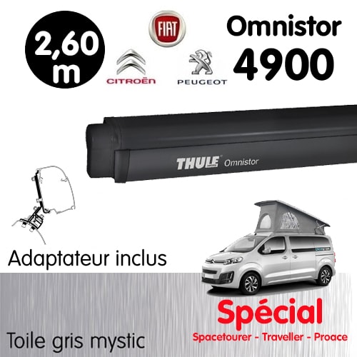 Pack Store Thule Omnistor 4900 Noir 2m60 Gris Mystic + adaptateur PSA mini van