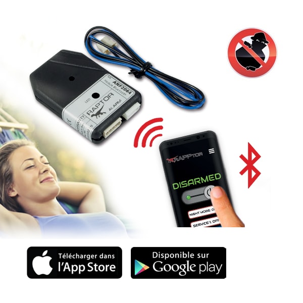 Botier commande Bluetooth Alarme Raptor 