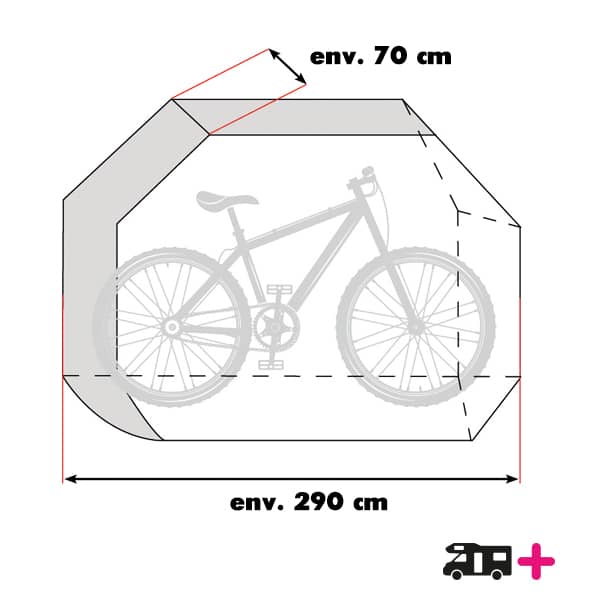 Housse de protection pour vélo - Pour caravane, camping, timon - Montage de  timon - 2 à 3 vélos XL