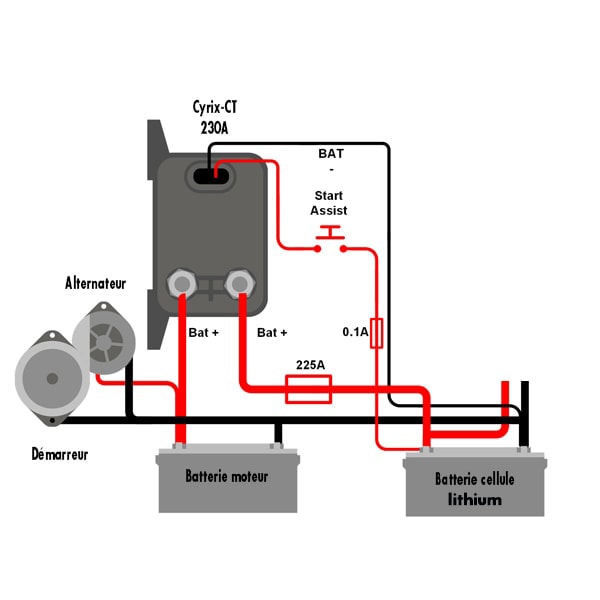 Coupleur séparateur pour 3 batteries 12V pour camping-car