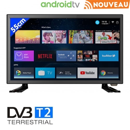 TV HD LED T2 55 CM SMART ANTARION Connectée