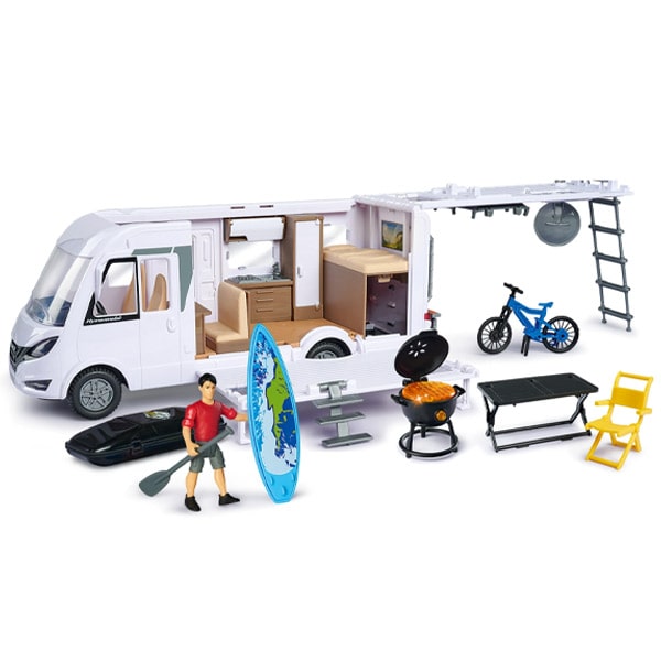 Camping-car Hymer avec figurines et accessoires Motor & Co : King