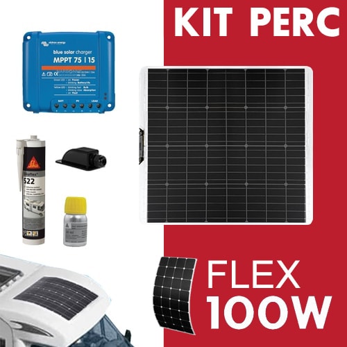 Kit solaire EZA Semi-Flex PERC 100W + Rgulateur MPPT Victron 15A