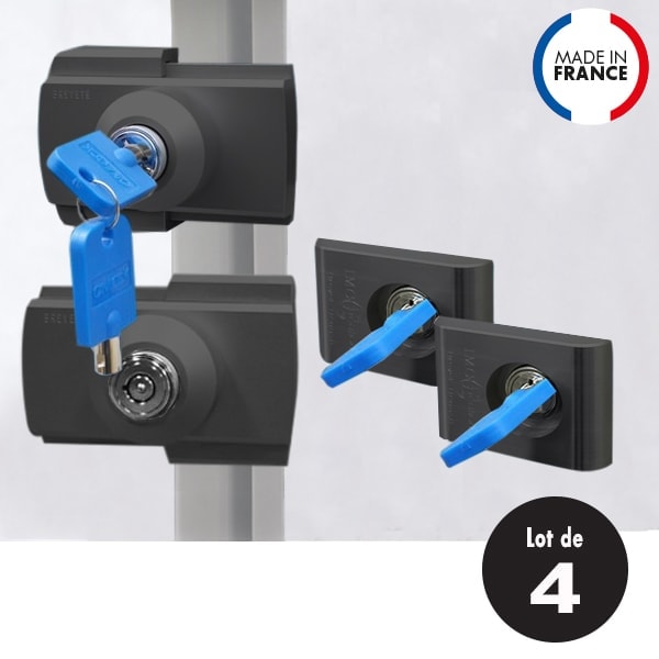 Lot de 4 verrous IMC 2 verrous de portes cellule et 2 verrous de coffre intgr noirs