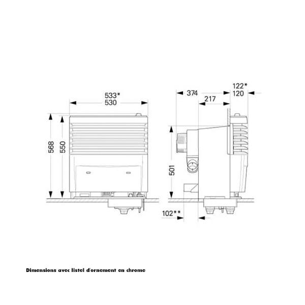 Corps de chauffe Chauffage TRUMA S 5004 pour 2 ventilateurs