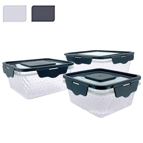 Lot de 3 botes avec couvercle