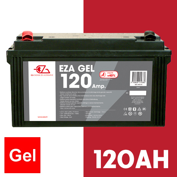 Batterie auxiliaire Power Line Gel 120 AH EZA camping-car, fourgon
