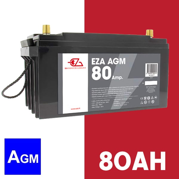 Batterie auxiliaire Power Line AGM 80 AH EZA Camping-car