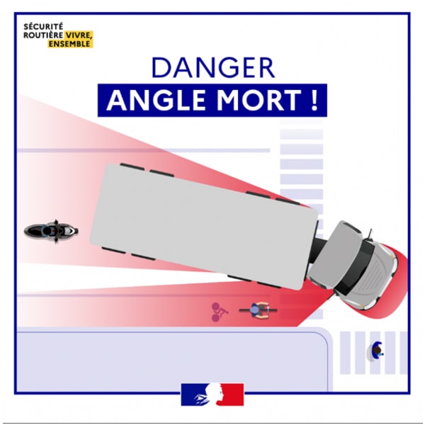 Autocollant Angles-morts OBLIGATOIRE pour vhicules de plus de 3T5 (lot de 3)