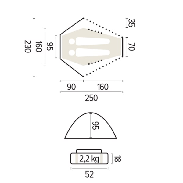 Tente profile JAMET DOMOLITE 4000 2 places